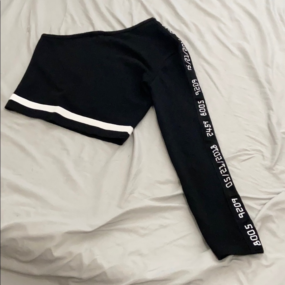 One Sleeved Black Crop Top